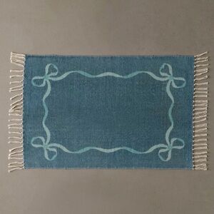 Lacey Bows Unbrushed Printed Rug - 2 x 3 - Green NWT